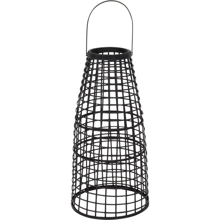 Lantaarn Anzu zwart met LED - Set van 2