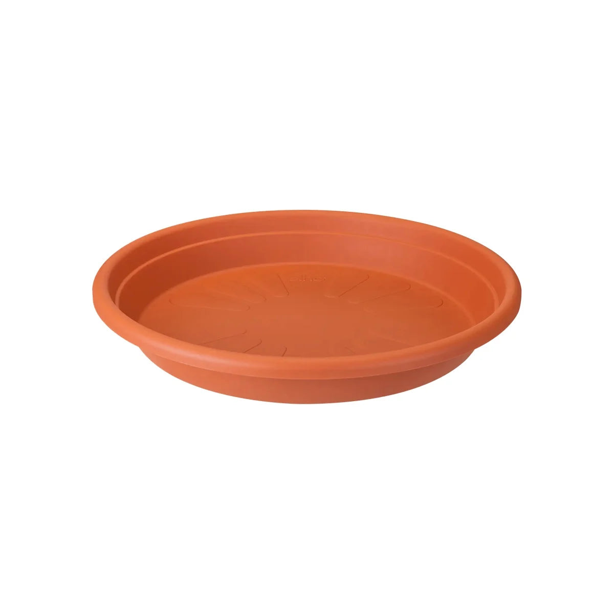 Ronde terracottakleurige schotel, Ø35 cm, met brede rand