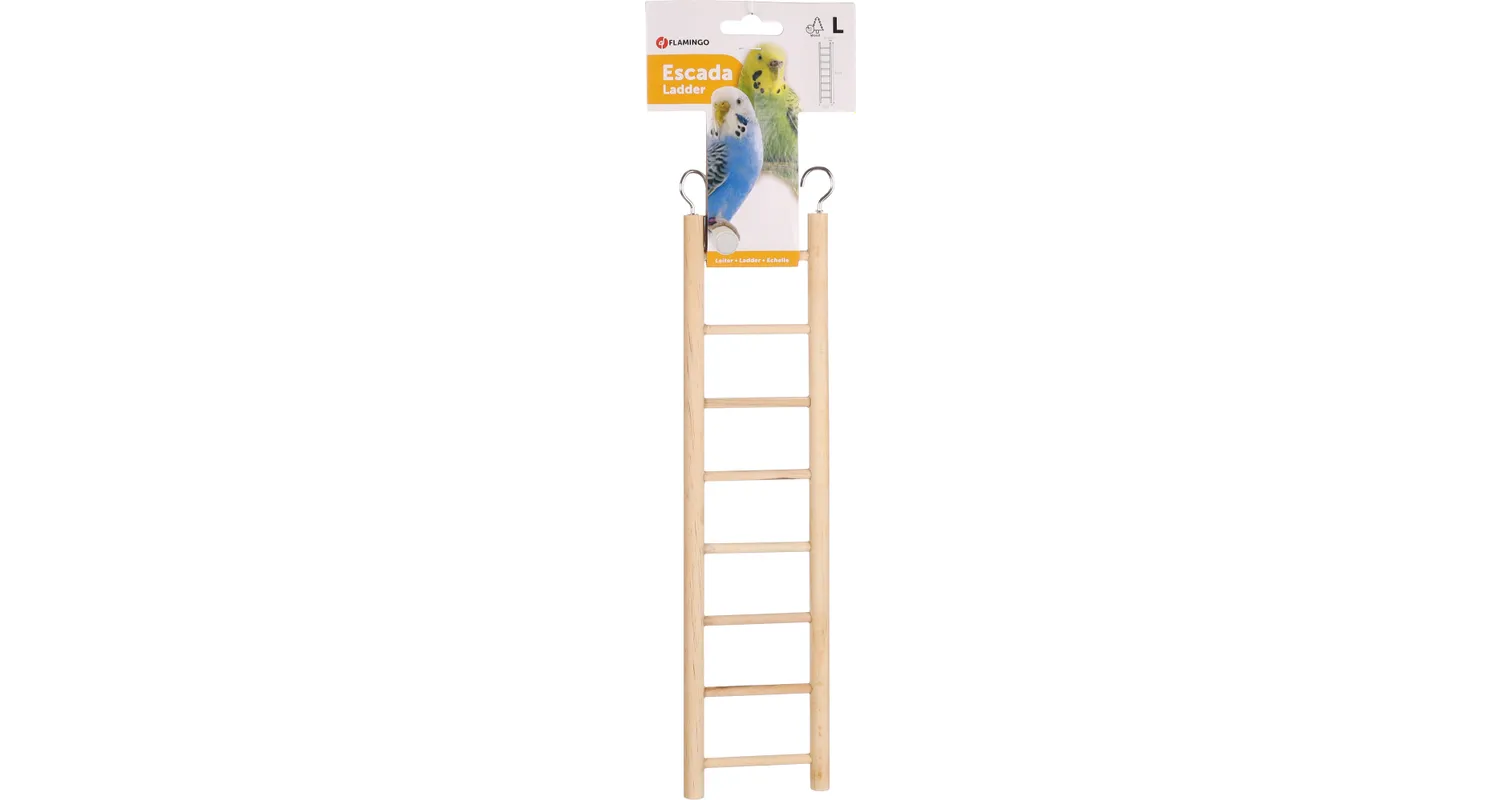Houten ladder met 8 treden en zijbalken
