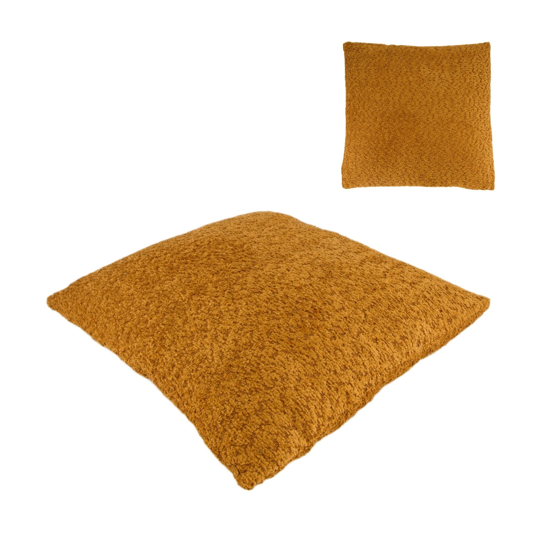 Polyester kussen mosterdgeel, vierkant 45x45 cm