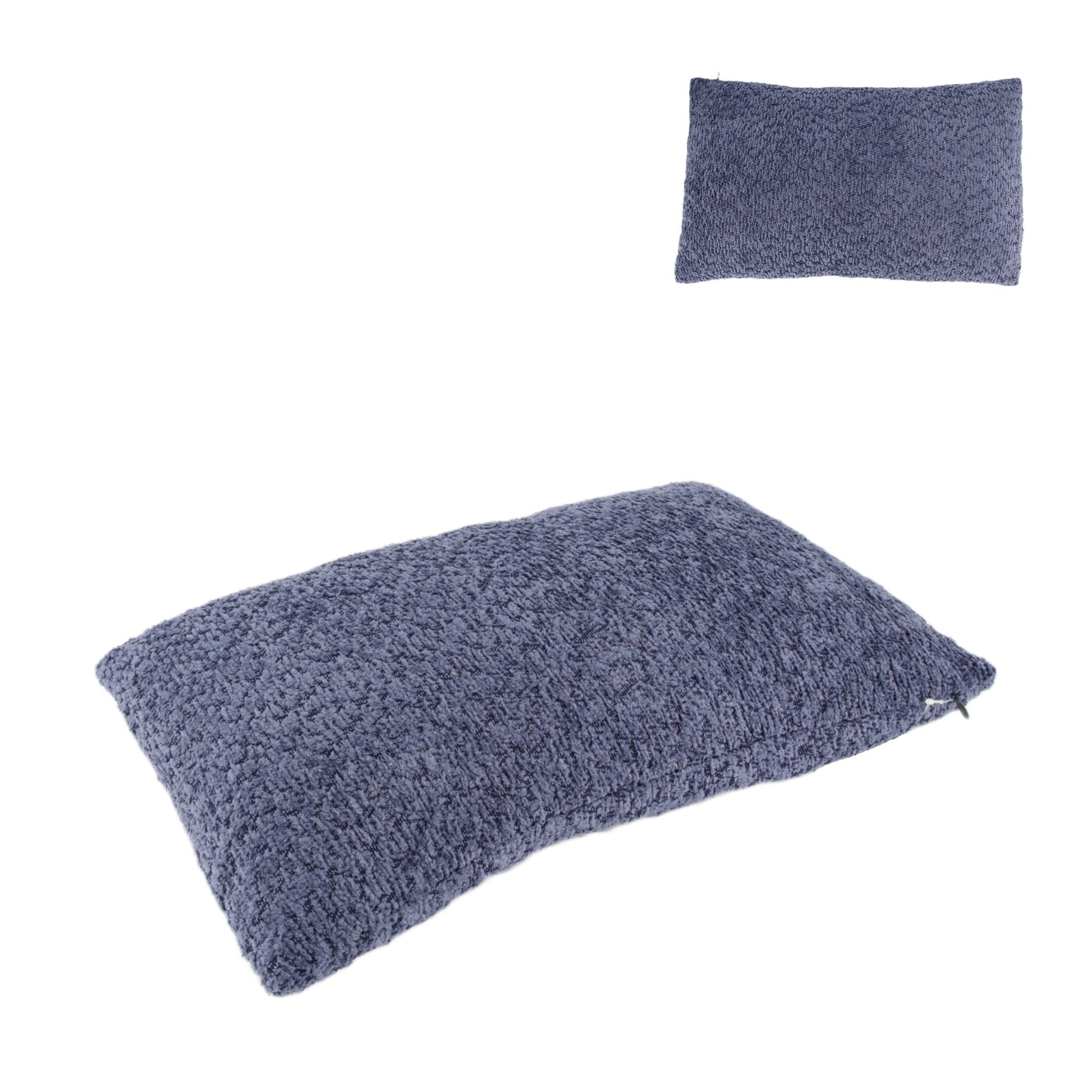Donkere blauwe polyester kussenhoes met gestructureerd weefsel, 30x50x8 cm