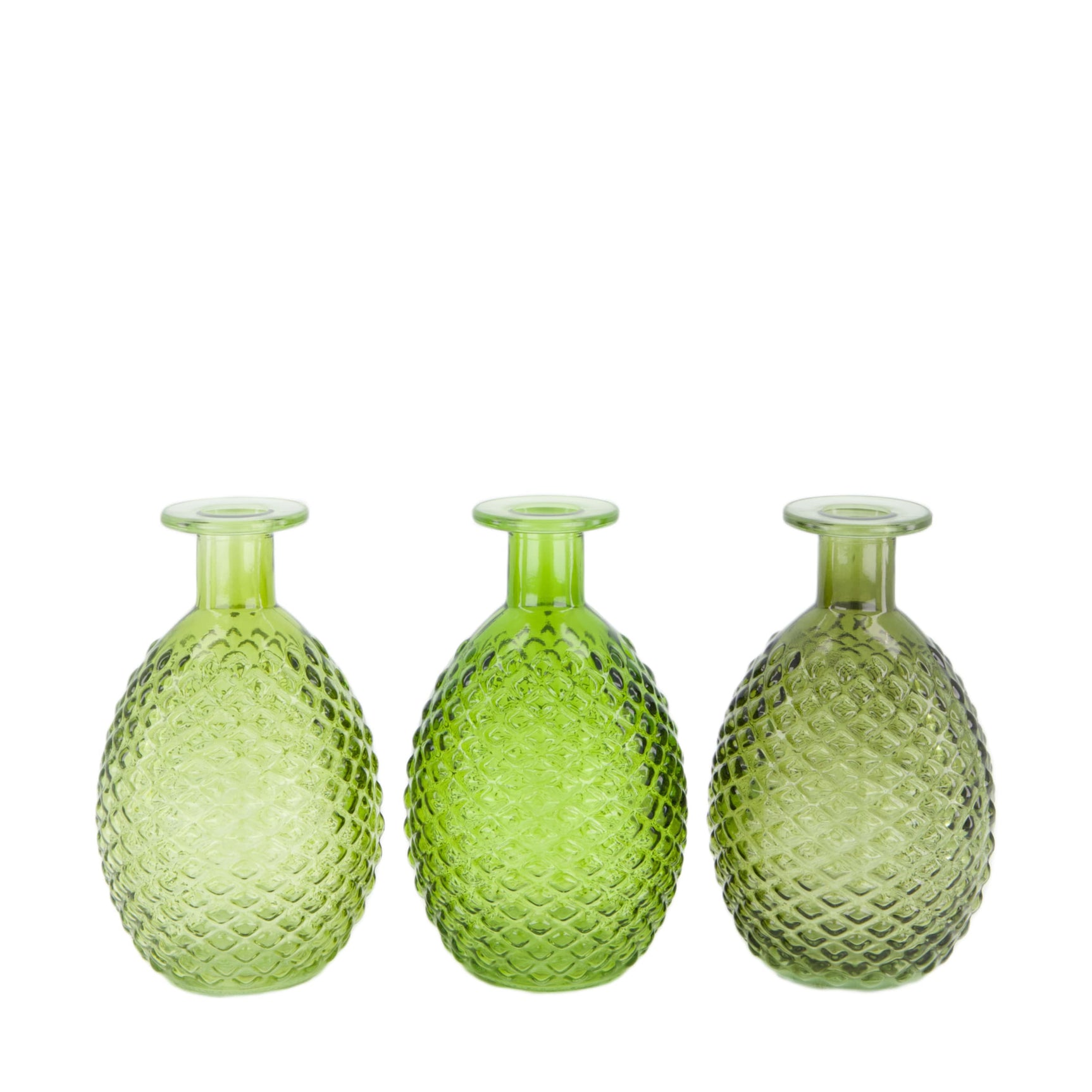 Vaas glas 9.8x9.8x16cm set van 3