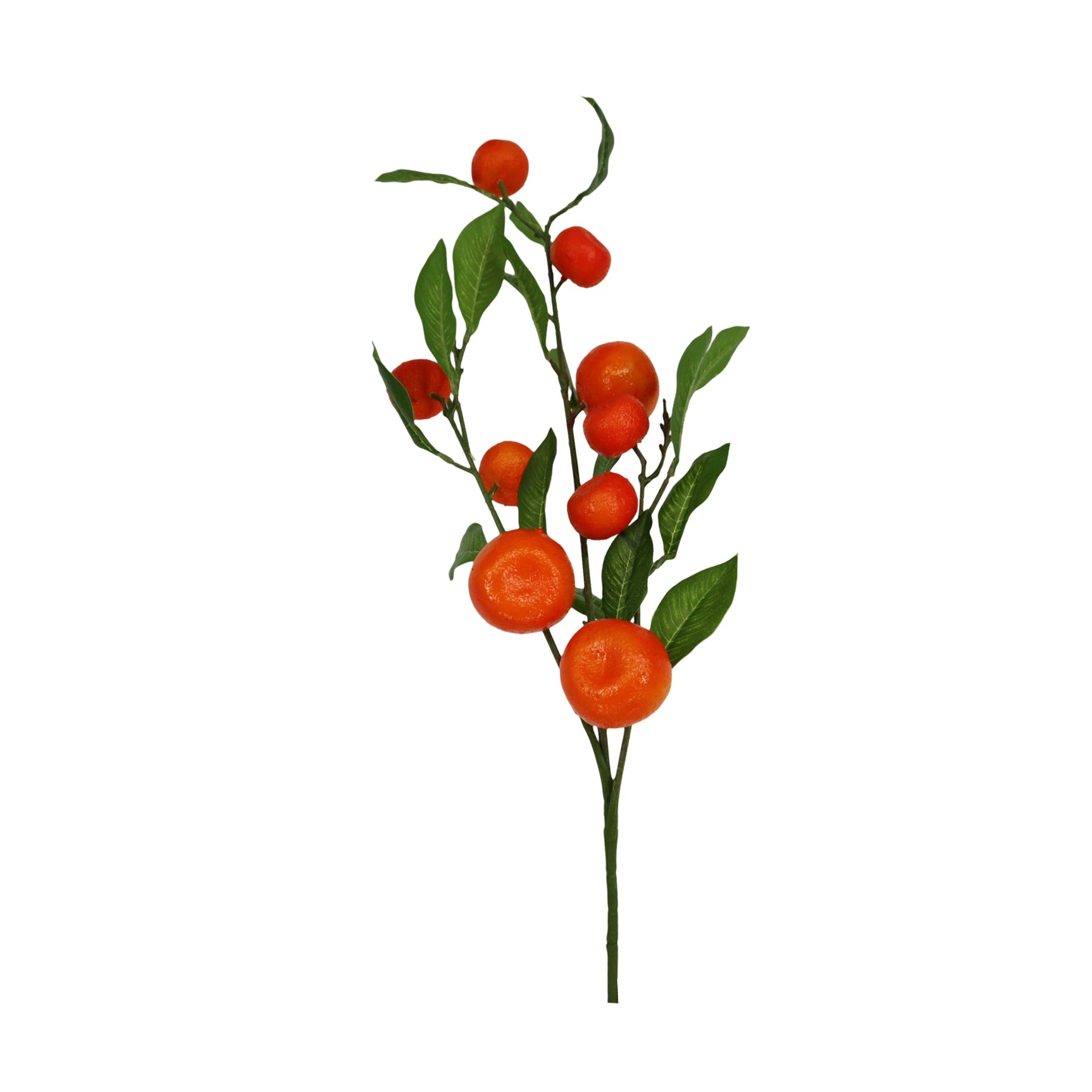 Kunsttak met oranje bessen en groene bladeren