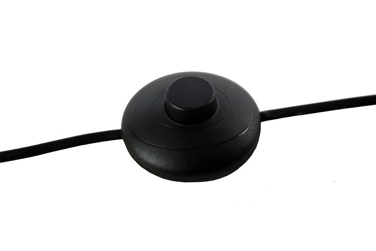 Zwarte kabelschakelaar met ronde knop