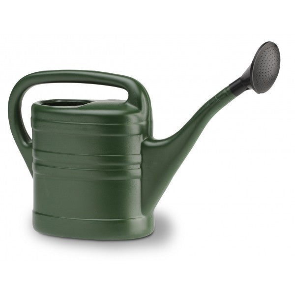 Groene Ebert gieter met handvat en lange tuit met sproeikop