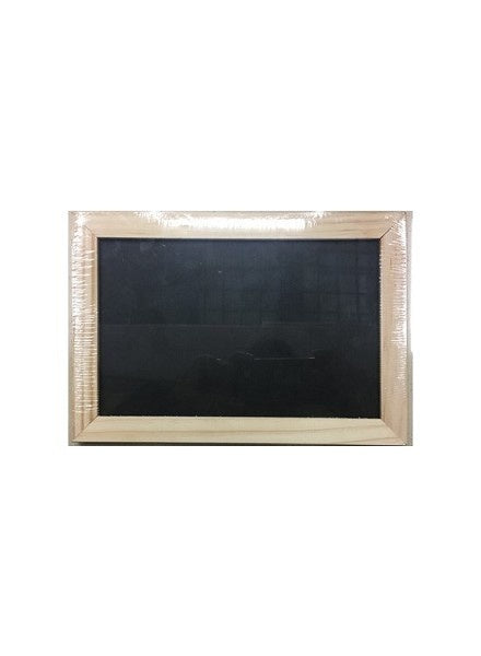 Schoolbord met houten rand, donkerblauw bordoppervlak