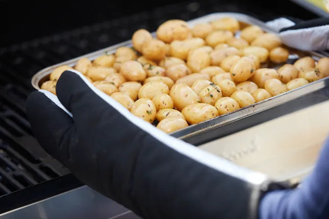 Barbecook - paar lange handschoenen uit katoen en aluminiumisolatie zwart 40cm
