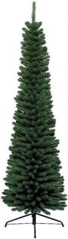 Puntige kunstmatige kerstboom in donkergroen met standaard, 120 cm