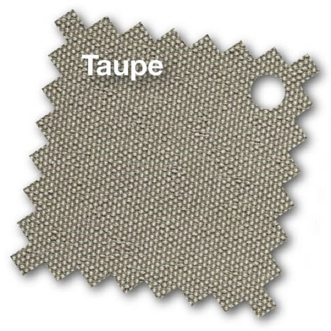 Taupe parasolstof met reliëfstructuur en ronde uitsparing