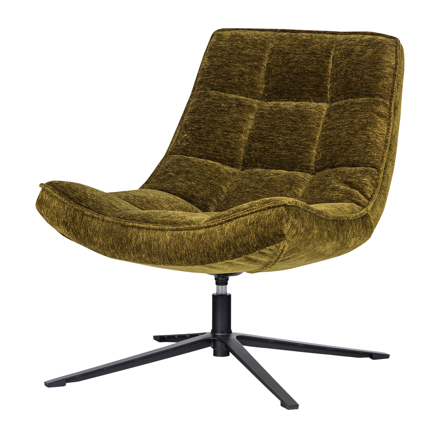 MAUDI DRAAIFAUTEUIL CHENILLE STRUCTUUR GROEN