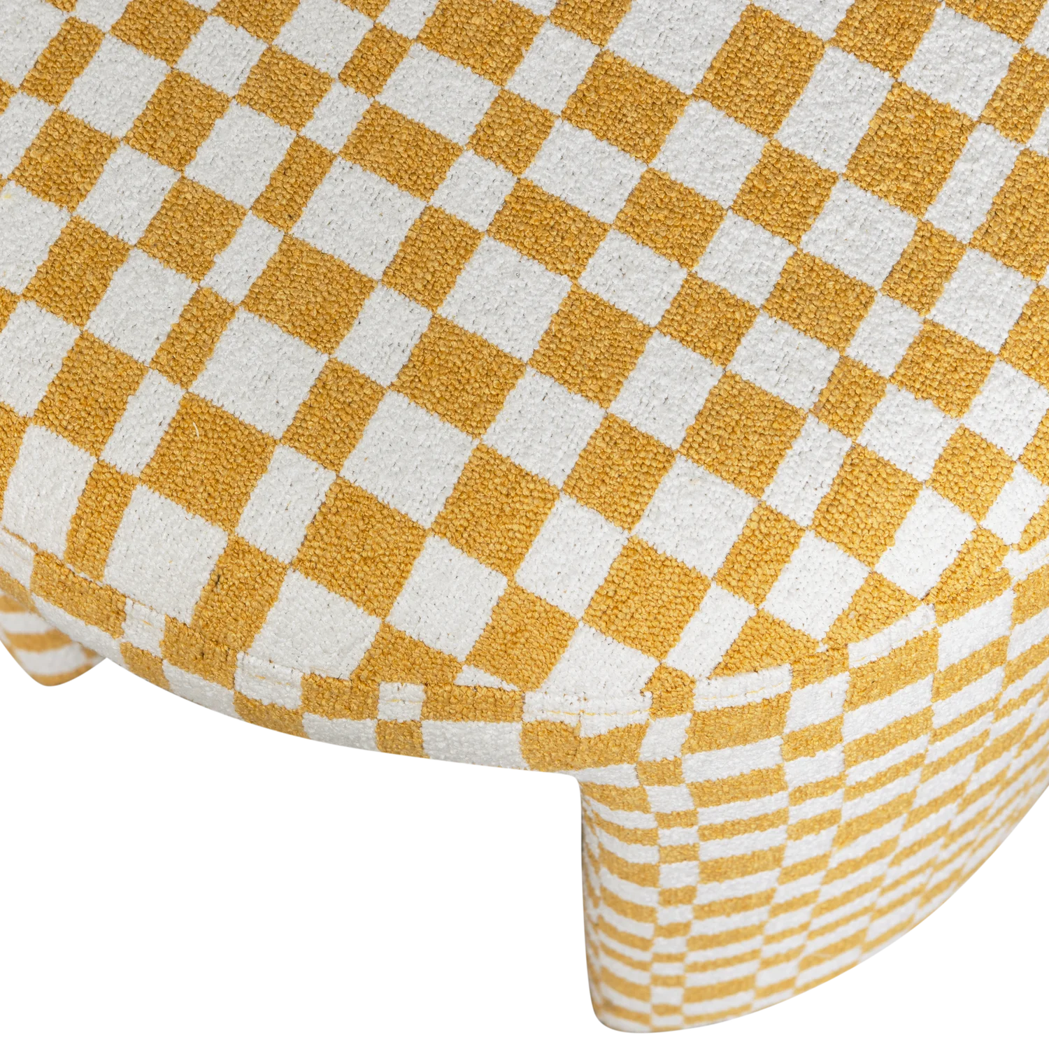 WOOOD - Charlie gestoffeerde kruk ruit dessin geel