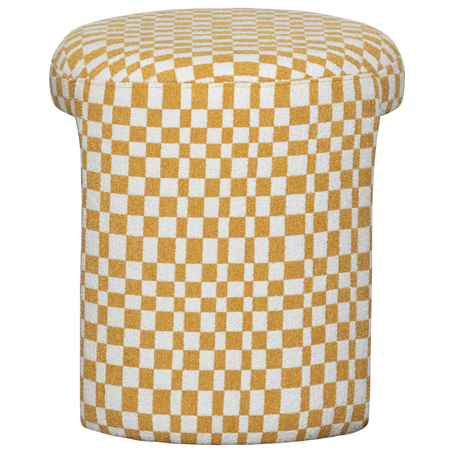 WOOOD - Charlie gestoffeerde kruk ruit dessin geel