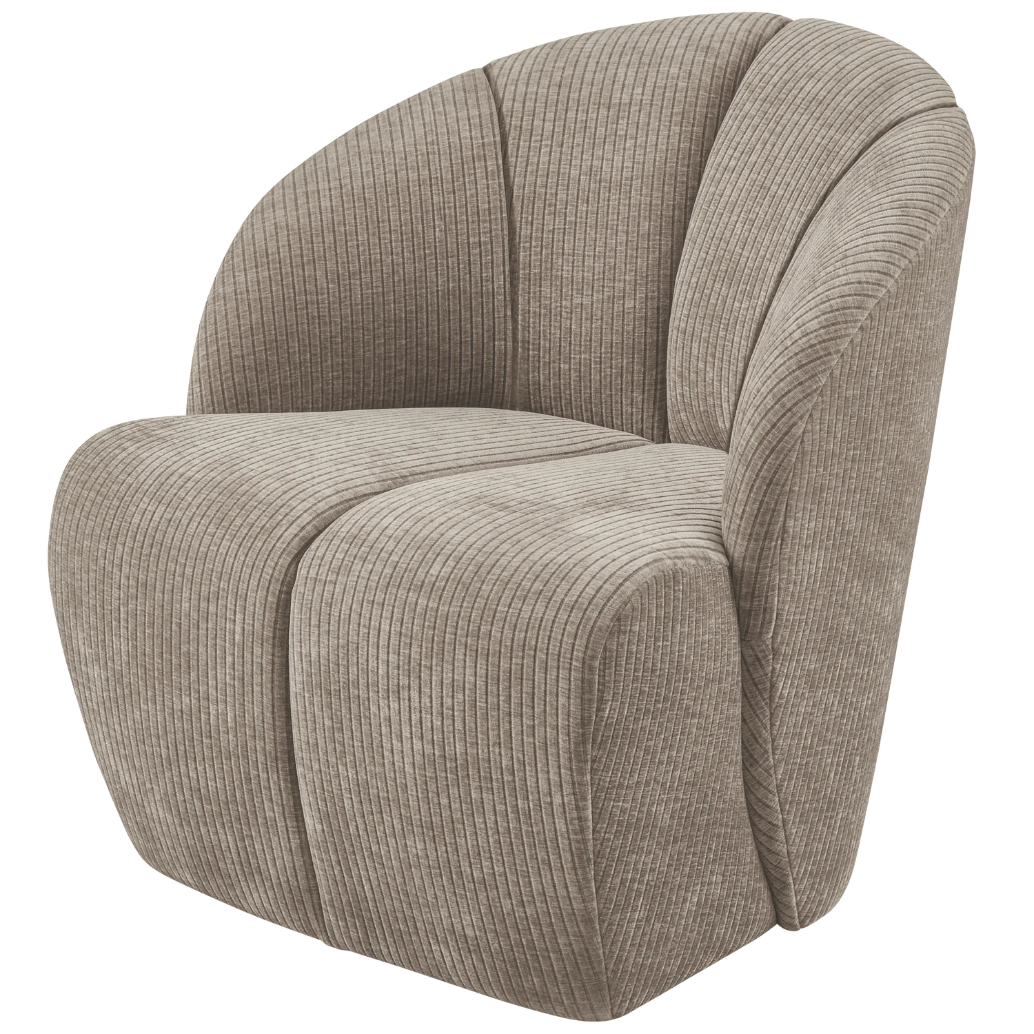 WOOOD - Mojo draaifauteuil geweven ribstof donkerzand