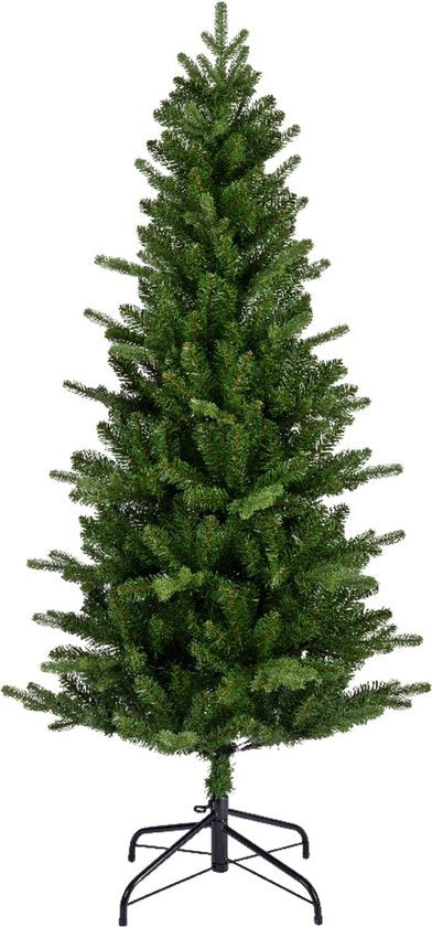 Everlands kunstkerstboom Killington met groene naalden en zwarte standaard