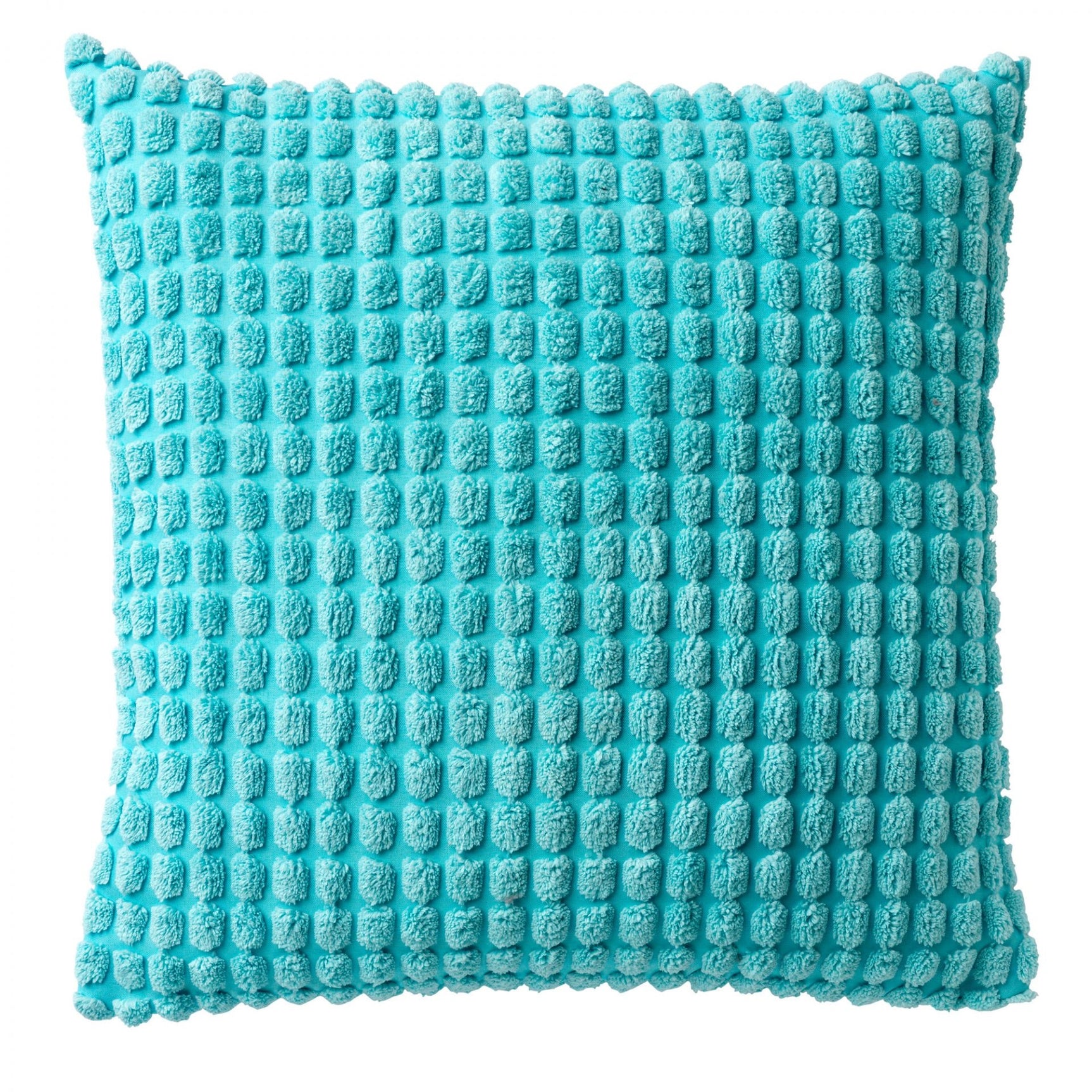 Sierkussen met turkoois geweven ruitstructuur, 45x45 cm