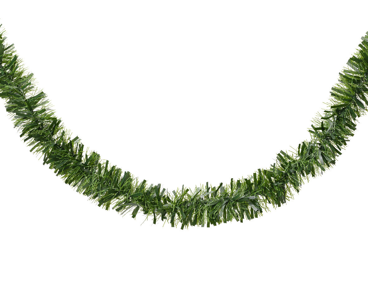 PVC lametta guirlande, groene tinselstreng in ronde lus