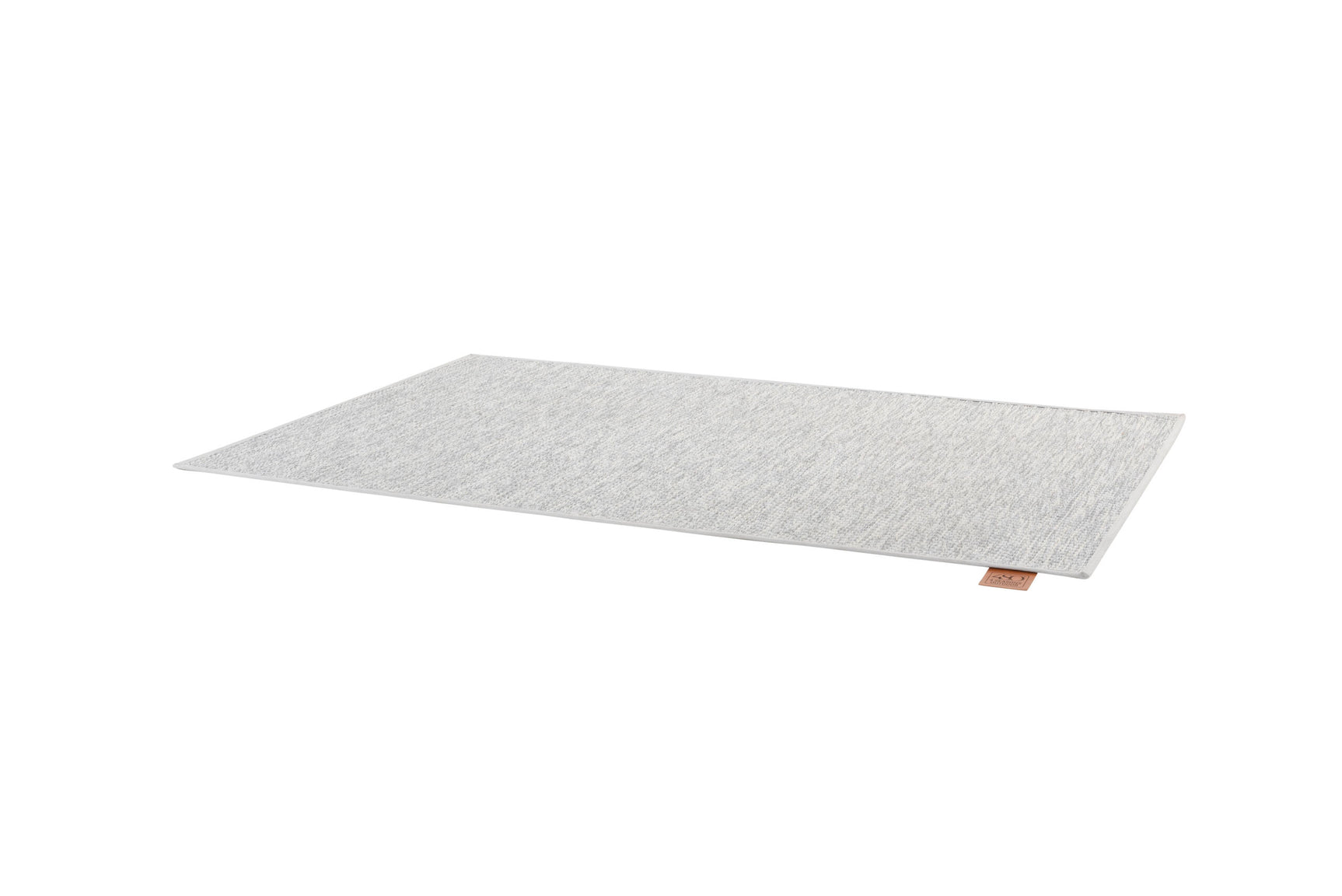 Outdoor vloerkleed rechthoekig, lichtgrijs, plat geweven structuur.