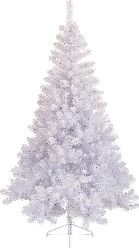 Witte kunstkerstboom met dichte naalden, 210 cm