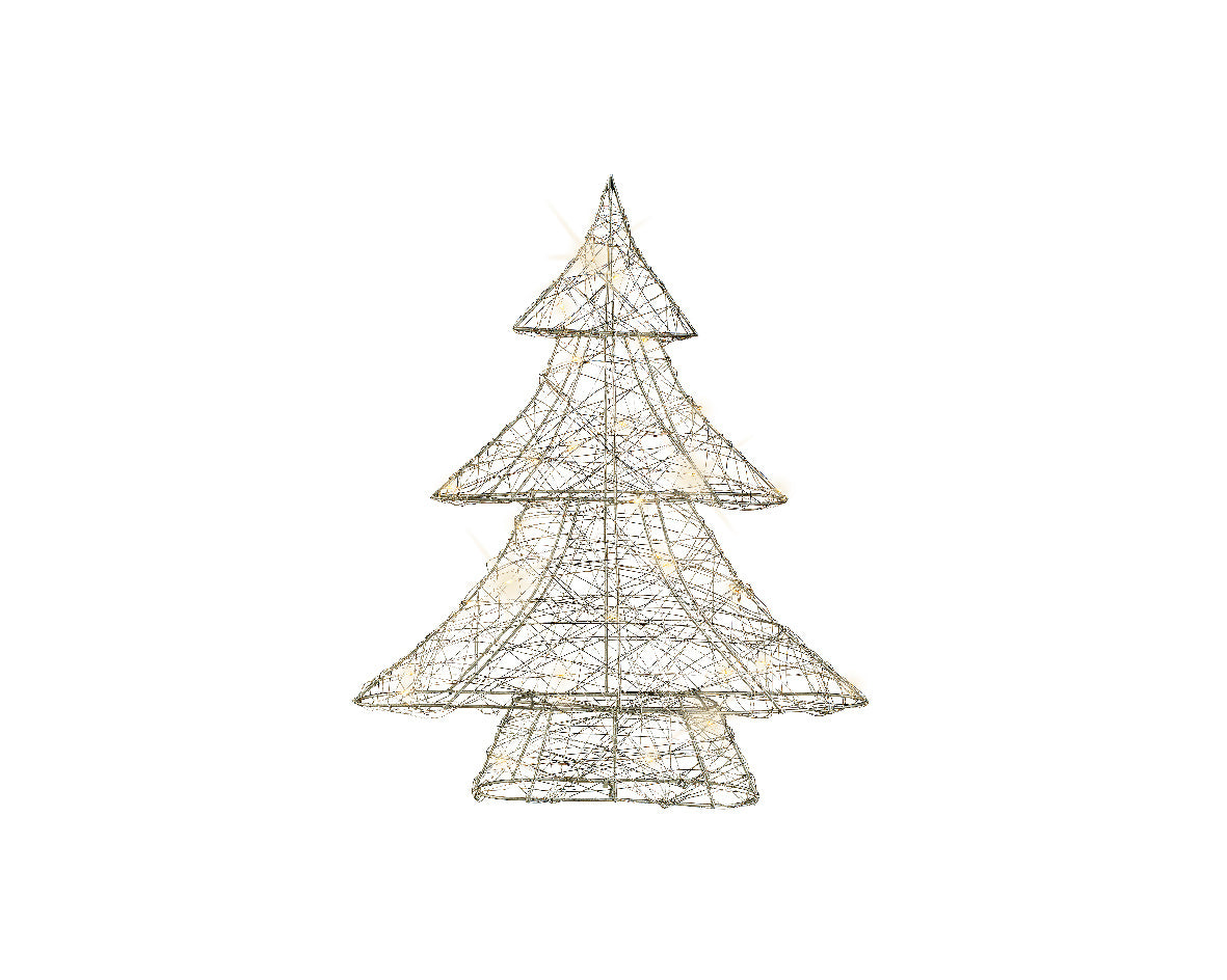 Goudkleurige draadkerstboom met micro-LEDs (onverlicht)