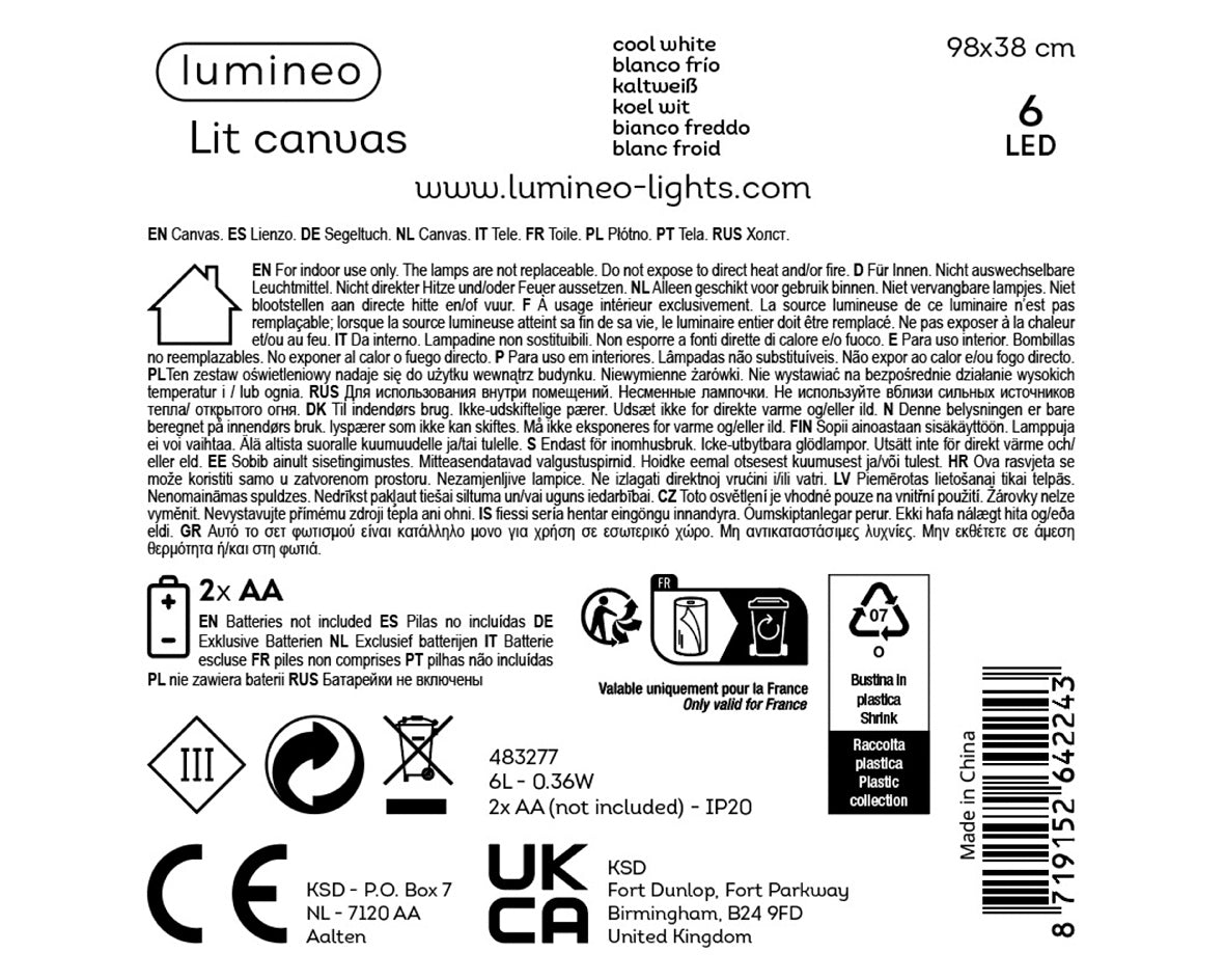 LED canvas pvc steady BO binnen 2assorti