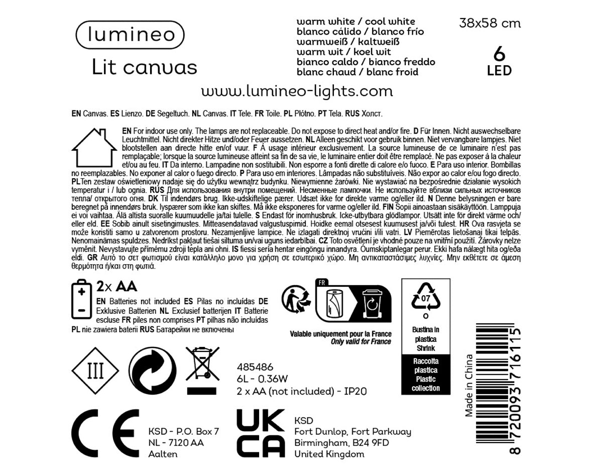 LED canvas pvc flashing effect BO binnen 2assorti