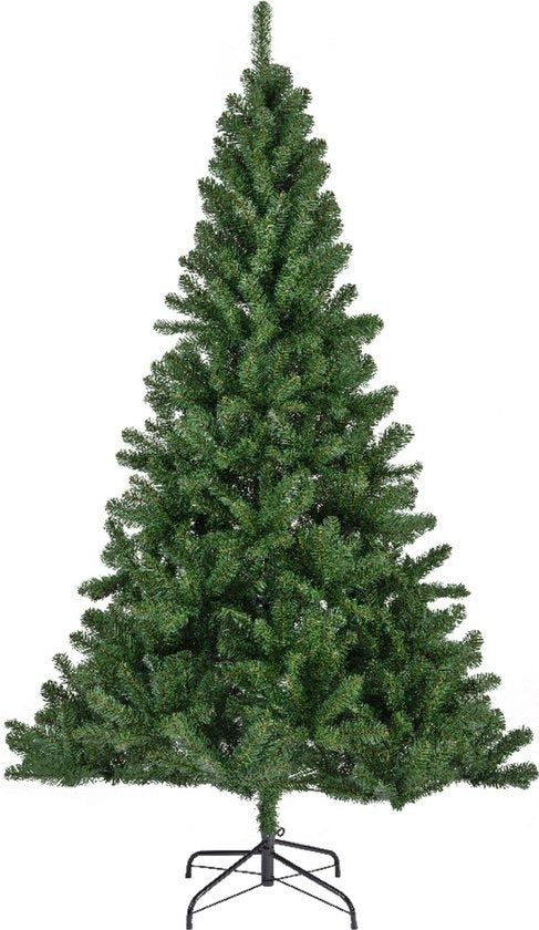 Kunstkerstboom in groen met metalen standaard, smalle volle vorm