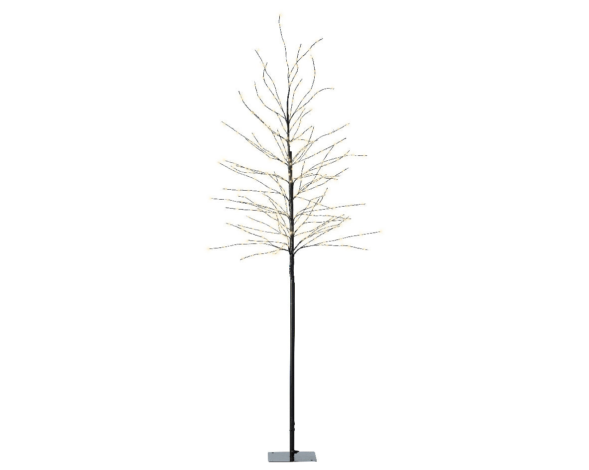 Micro LED-lichtboom op metalen paal, smalle takken met lichtjes