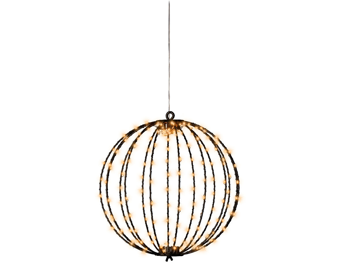 Metalen frame bollicht met warmwitte micro-leds, hangend