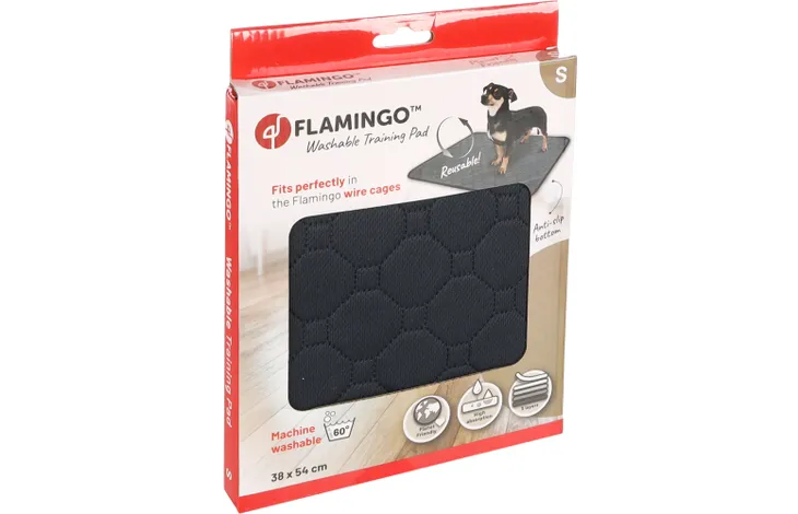 Flamingo trainingsmat voor honden, donkergrijs antislip met honingraatstructuur in verpakking