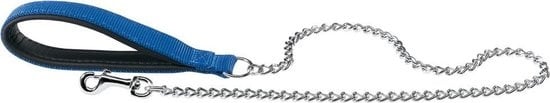 Ferplast kettinglijn met blauwe nylon lusband en stalen ketting met karabijnsluiting