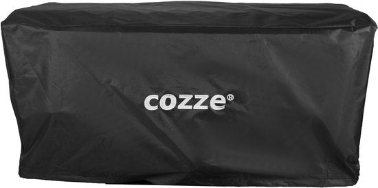 Zwarte Cozze hoes voor pizzaoven, rechthoekige stofkap met logo