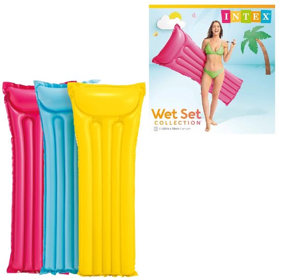 Economy luchtbed 183X69 (blauw, roze of geel) - INTEX