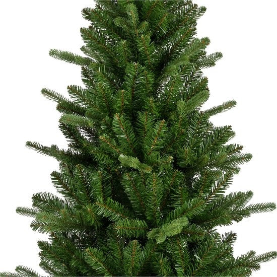 Groene kunstkerstboomtop met dichte naaldblaadjes