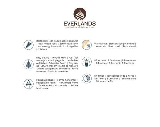 Everlands -Grandis fir Micro LED indoor 180cm