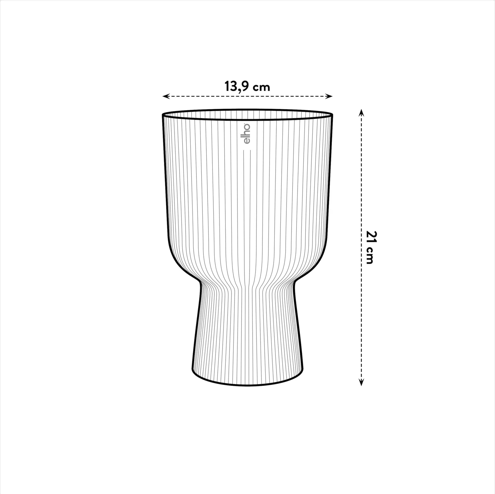 Elho - vibes fold coupe 14cm antraciet