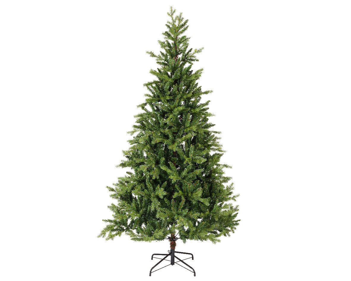 Everlands kunstkerstboom Allison pine met groene naalden en metalen statief, 210 cm hoog