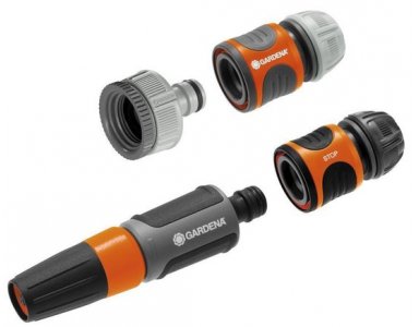 Gardena spuitpistool met tuinslangkoppelingen, oranje en zwart