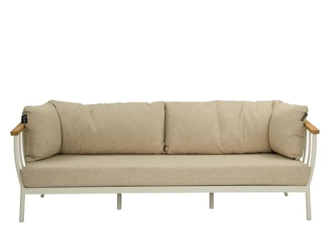 Apple Bee loungebank Condor 217 met beige stof, op houten poten en armleuningen