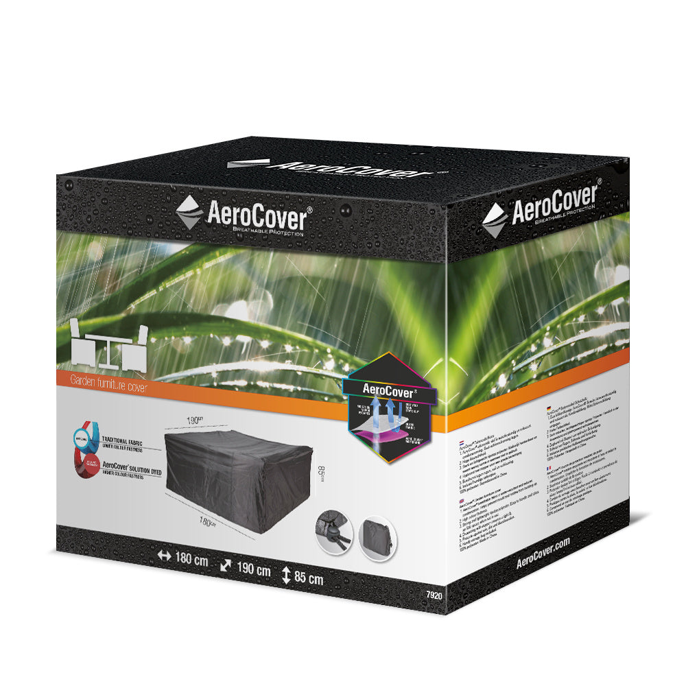 Verpakking van tuinsethoes AeroCover, donkergrijze beschermhoes voor 180x190x85 cm