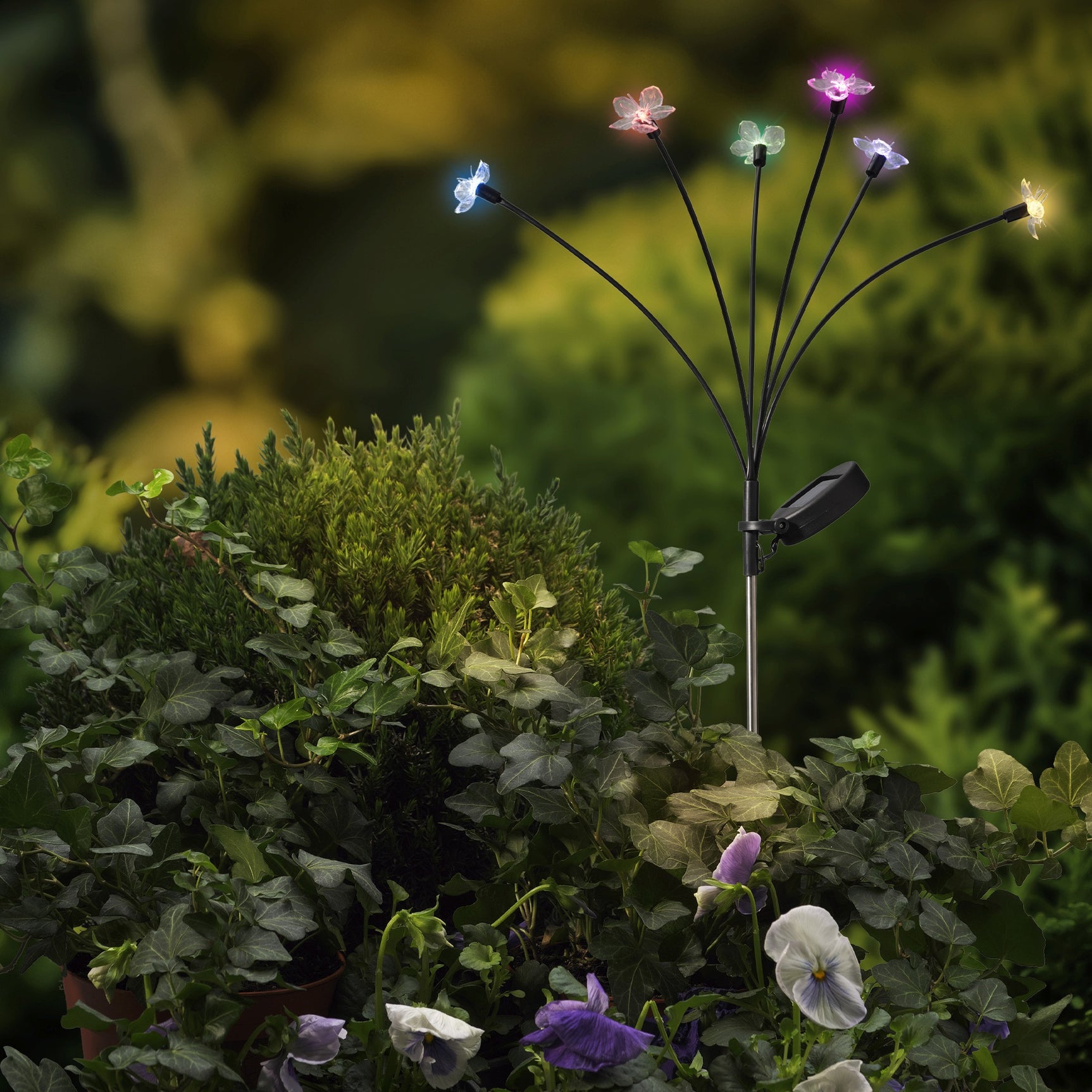 Solar stake light plastic steady