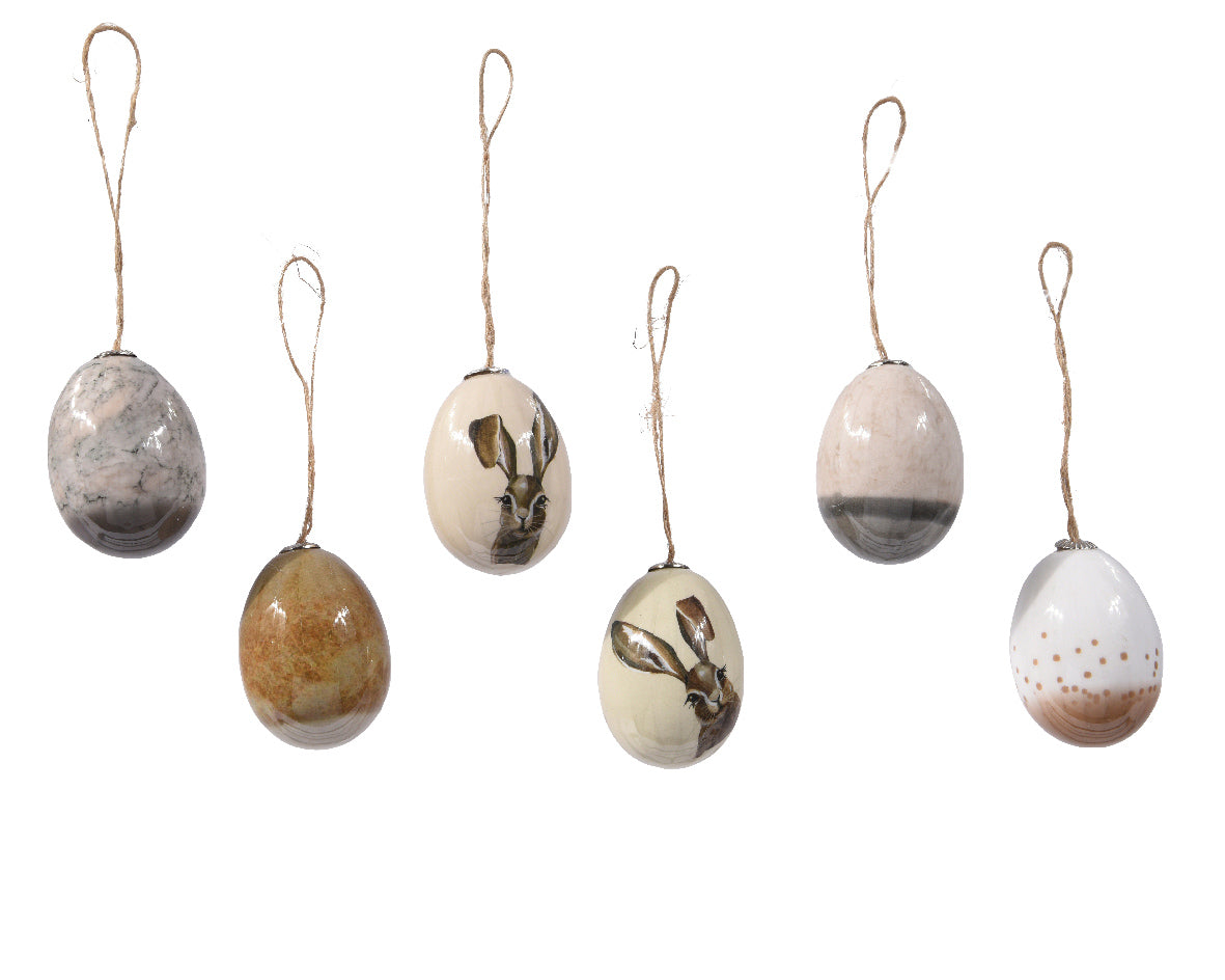 Assortiment schuim-eieren met touwlus, in diverse kleuren