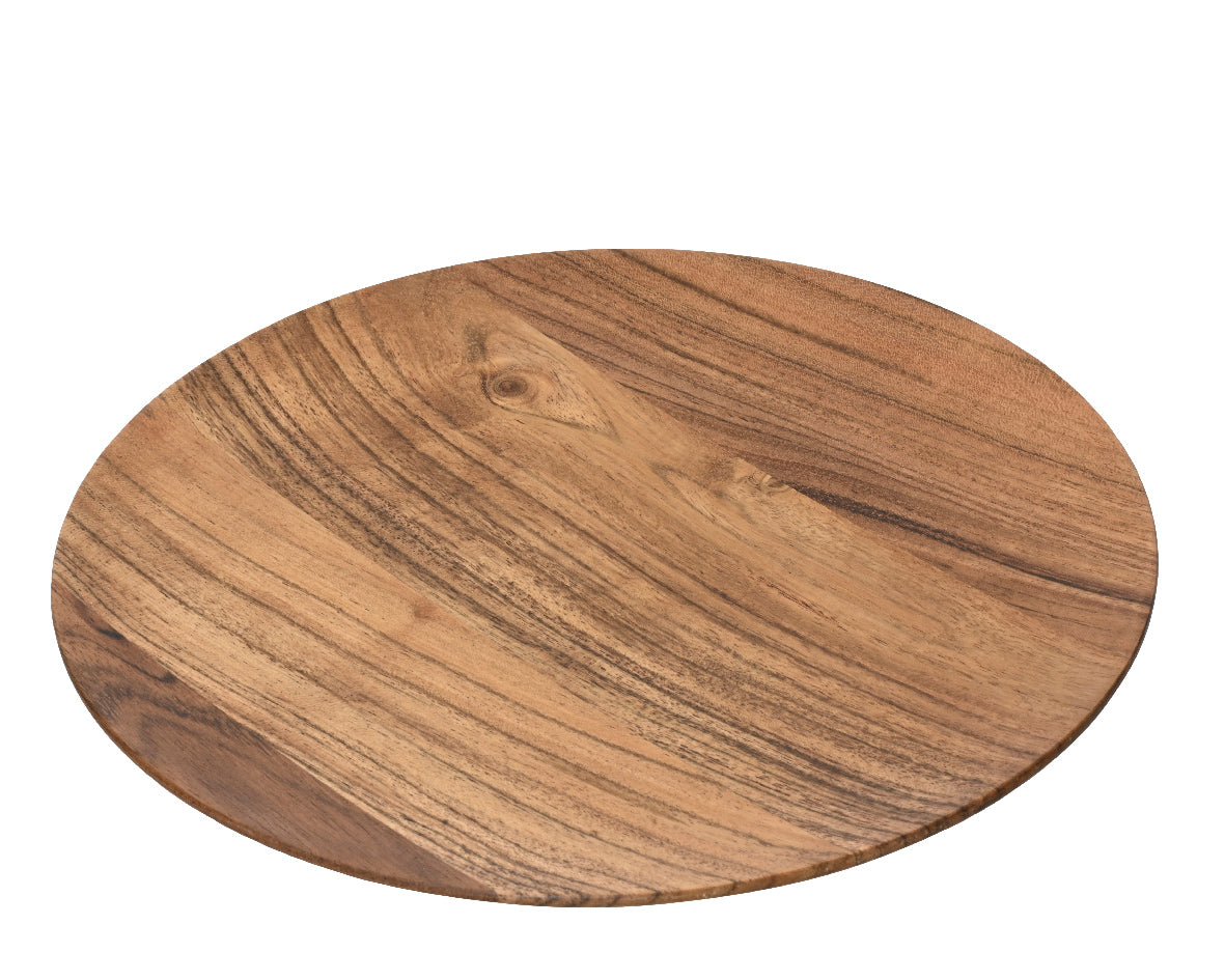 Ovaal acaciahouten bord met houtnerf