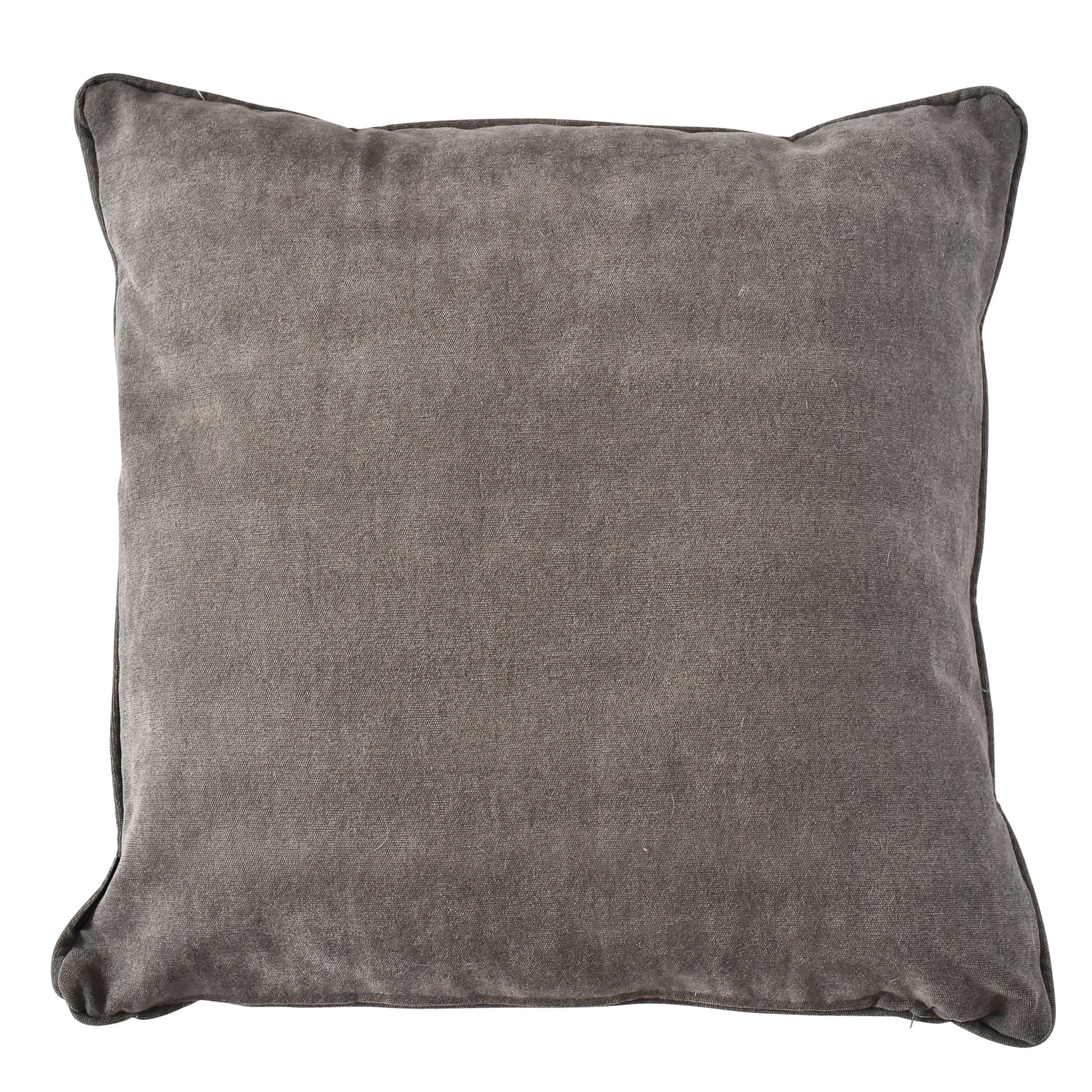 Grijs sierkussen 60x60 cm met afgeronde hoeken en gladde stof