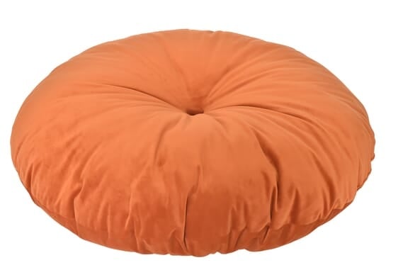 Ronde lichtoranje poef, Ø75 cm