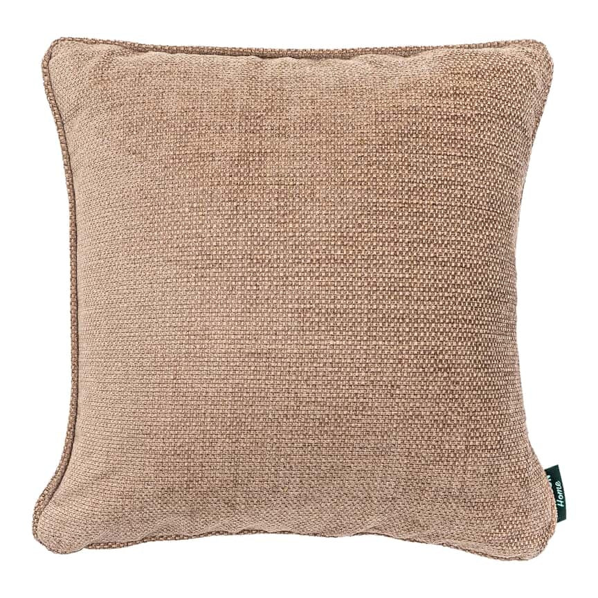Georgia Pink sierkussen 60x60 cm met grove geweven stof en biezen langs de rand