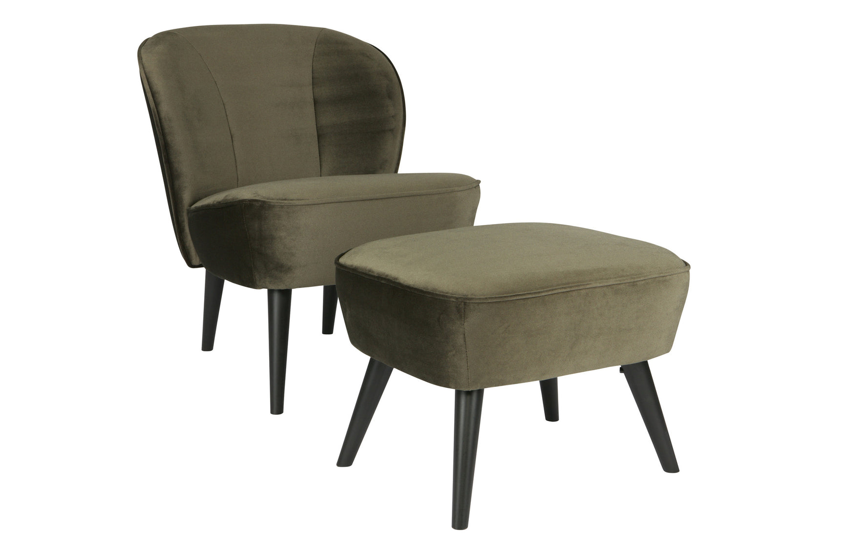 WOOOD - Hocker Sara op poten warm groen