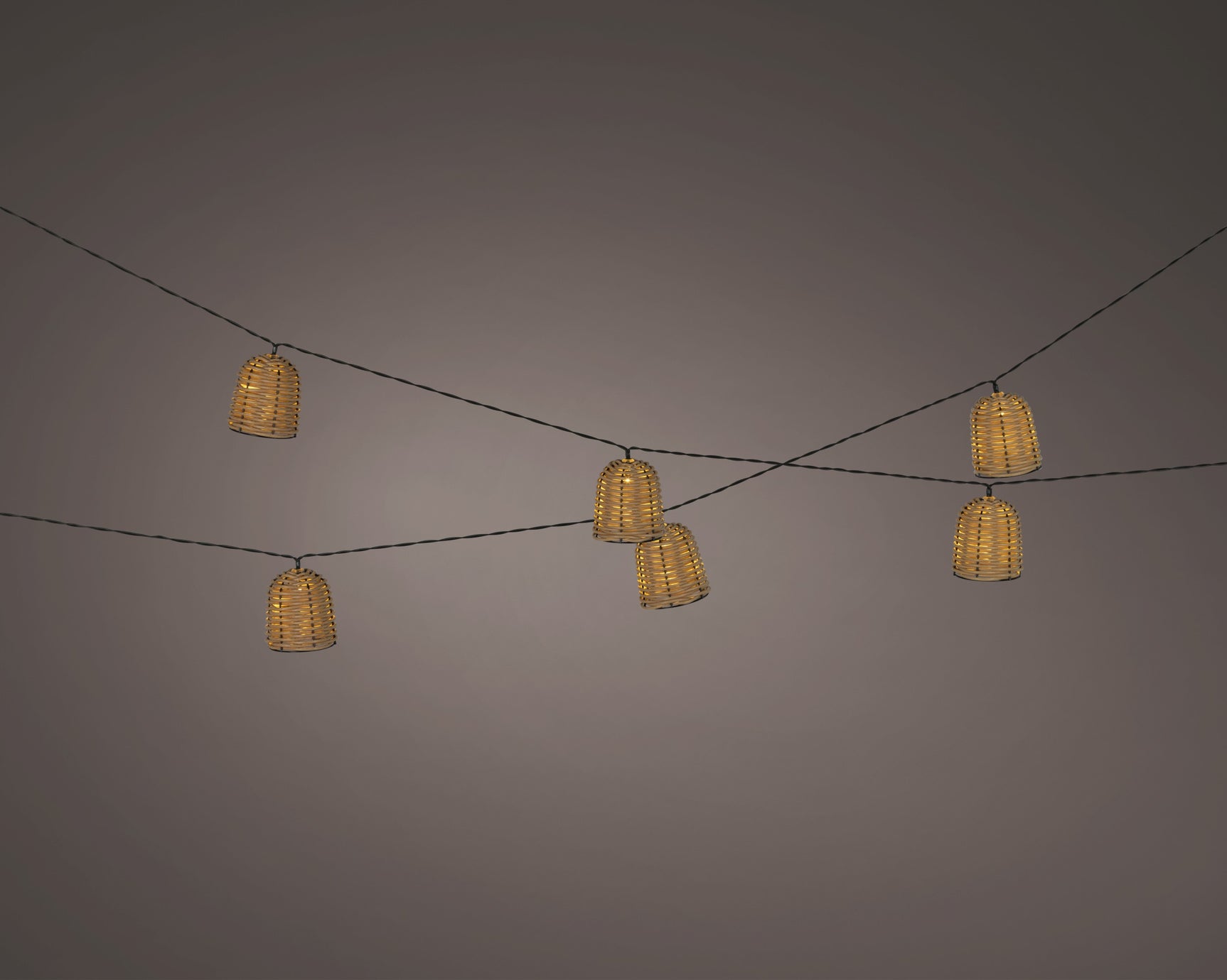 Solar partylight wicker steady