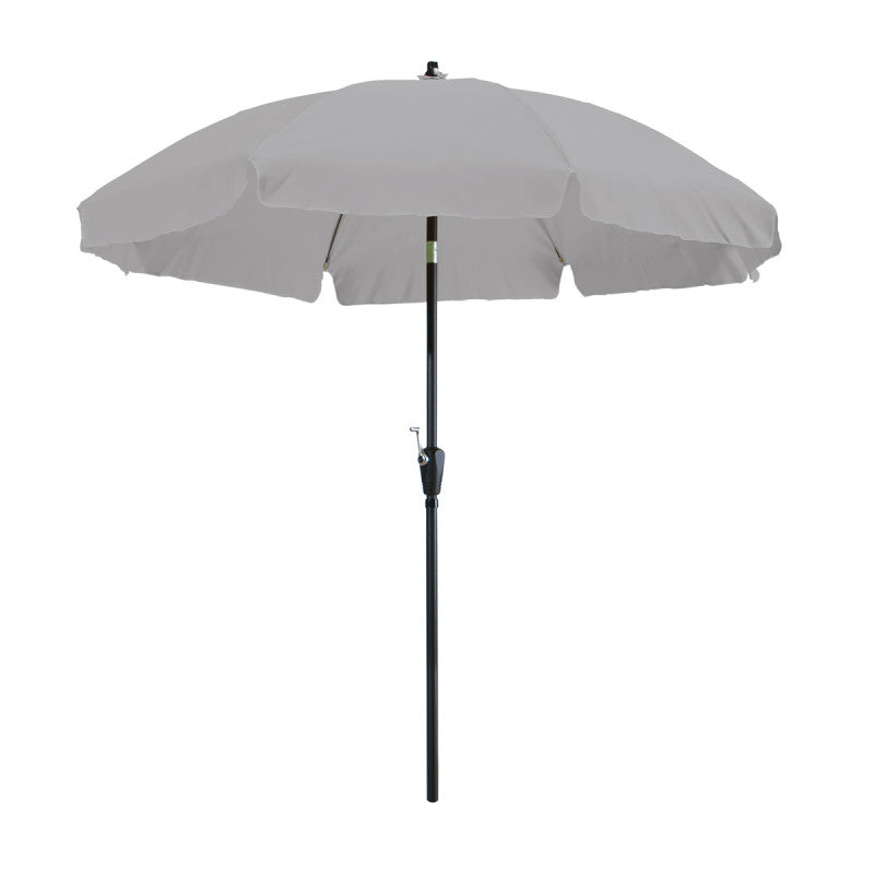 Parasol met grijze doek en zwarte steel, 250 cm