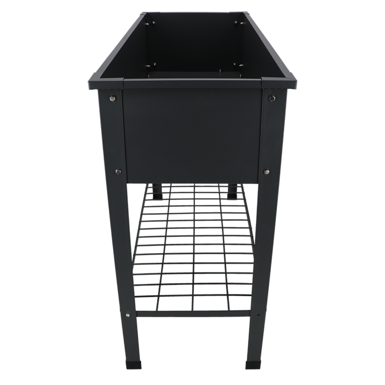 Esschert design verhoogde kweekbak van metaal, antraciet, met kegelvormig open frame