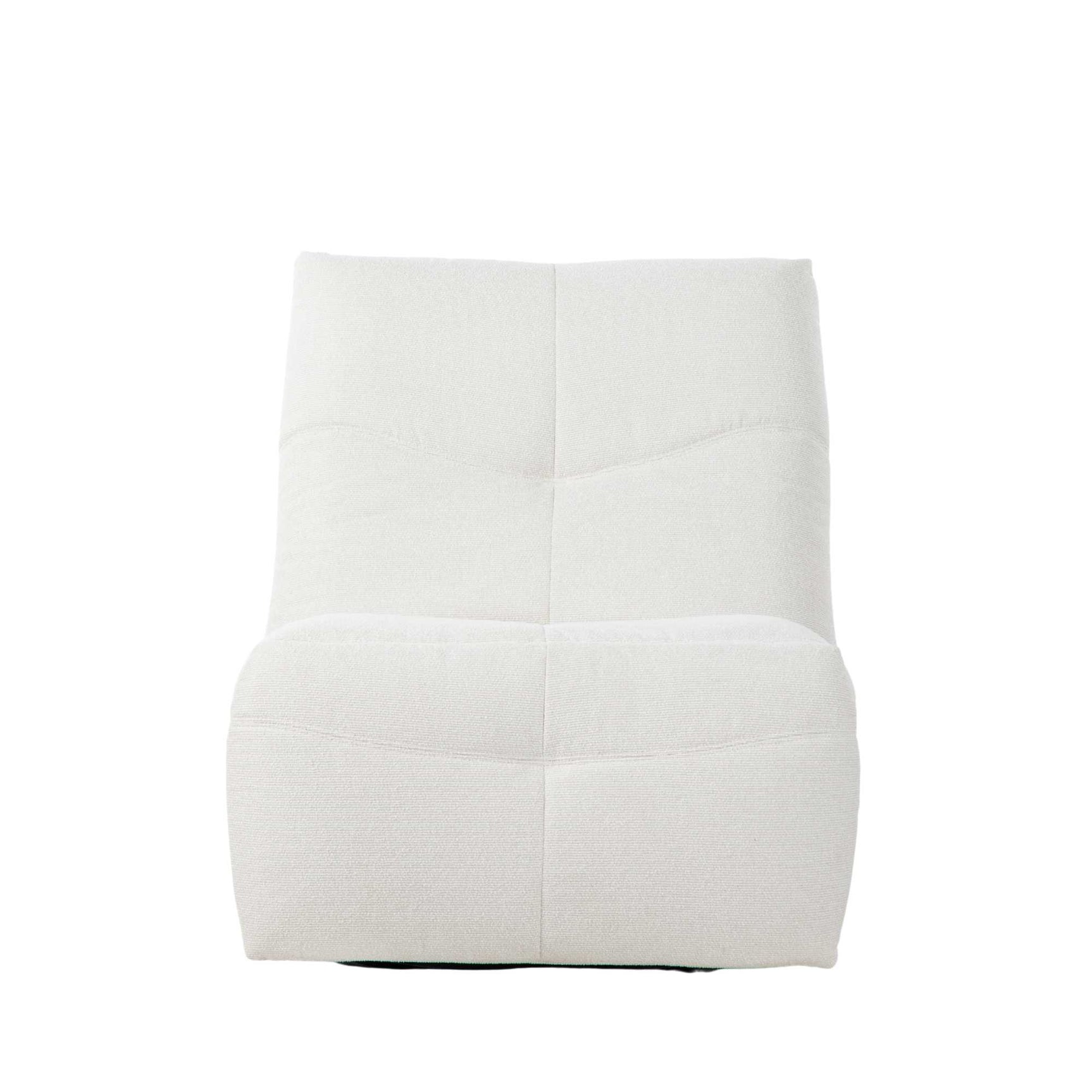 Relaxfauteuil naturel front met hoge rugleuning, quiltgestikte zitting en ronde voet